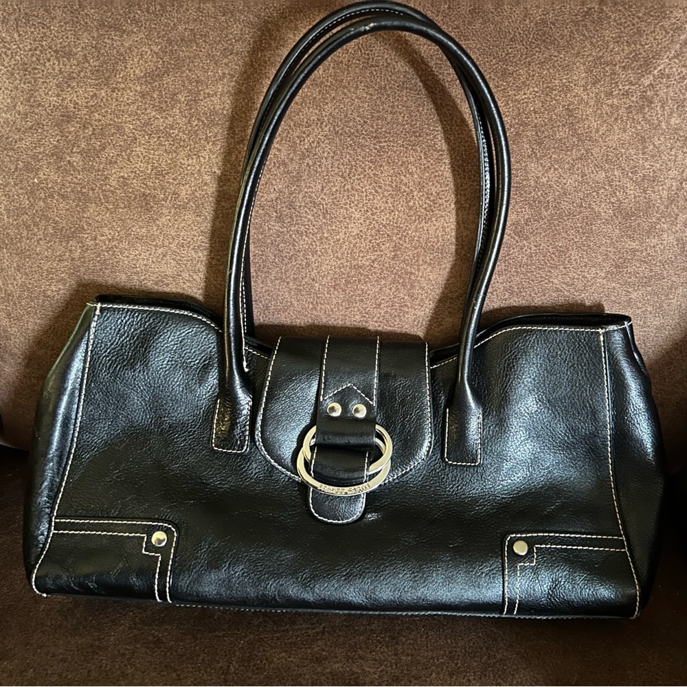 Franco Sarto Black Satchel Bag with Sleek Design